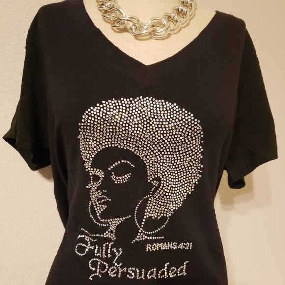 Tops - Afro head Rhinestone Women Shirt